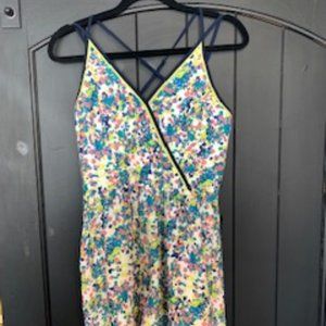 adelyn rae abstract floral neon dress- size small
